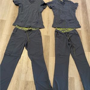 2 pairs of Med Couture- Activate scrubs. Grey